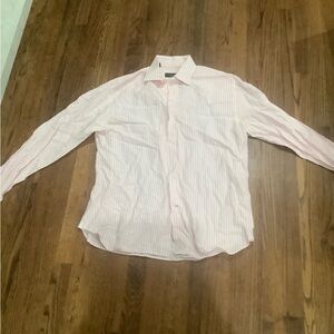 Bloomingdale's Light Pink Striped Casual Shirt